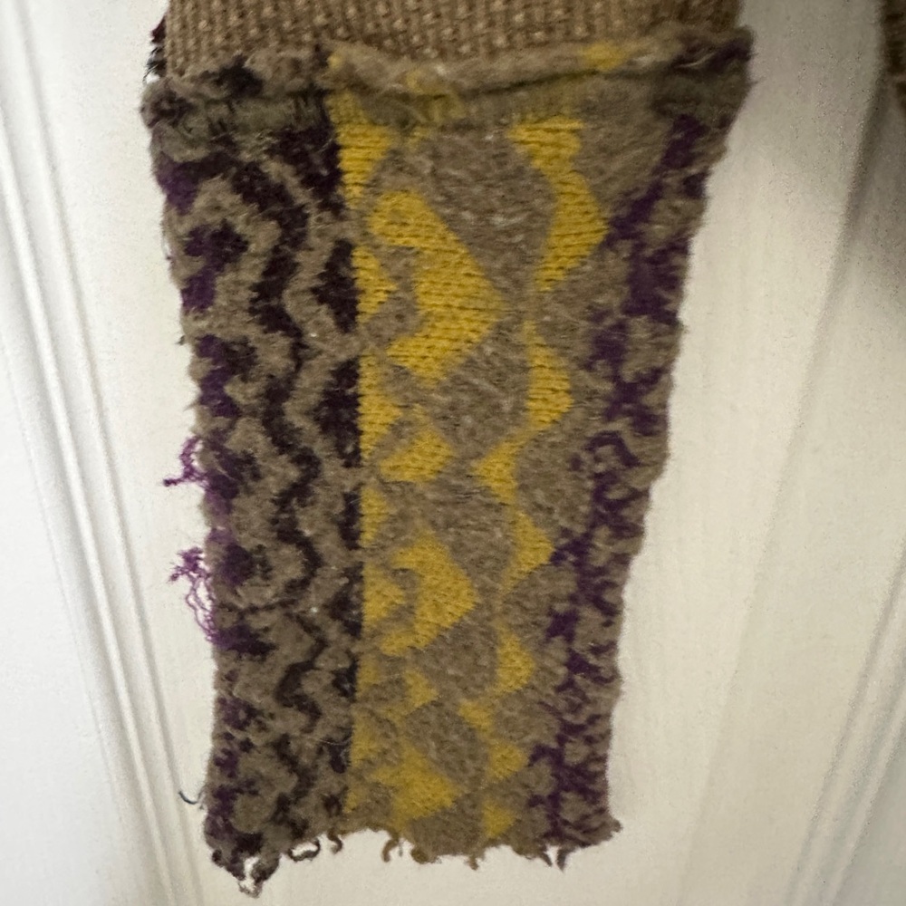 We The Free Olive Long Sleeve Waffle Thermal Top with Patterned Cuffs - Picture 5 of 5